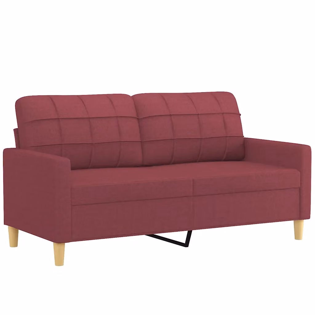 Divano letto moderno vidaXL in tessuto rosso con struttura in metallo per soggiorno – 2