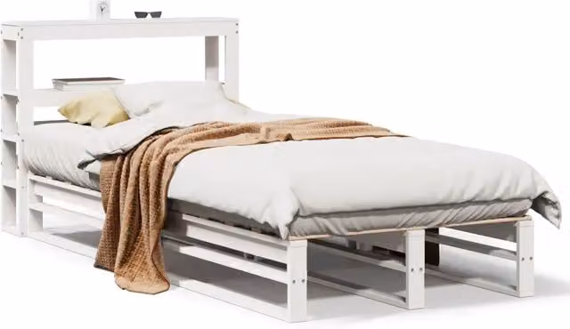 Letto singolo | Letto per adulti | Letto senza Materasso Bianco 75x190 in Legno Massello di Pino