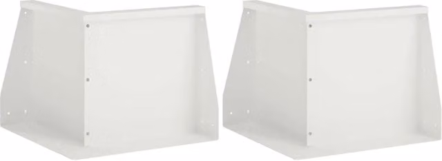 Set di 2 letti rialzati Videx in acciaio bianco per giardino ornamentale e prato, L/P/H: 50 x 50 x 40 cm