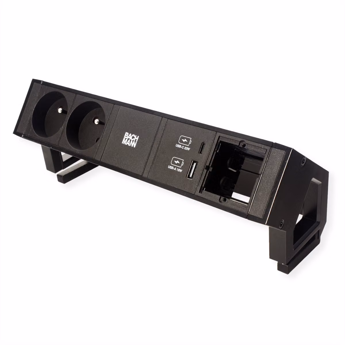 Bachmann Desk2 2Xute 1Xusb A/C 22W 1Xcm 0,2M Gst18 Ral9005