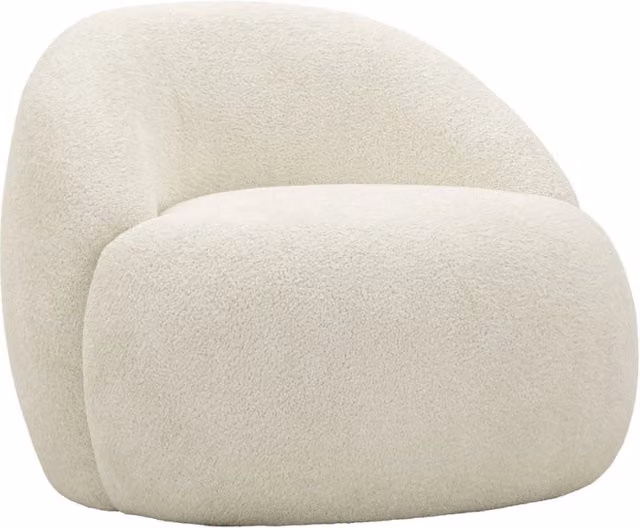 Poltrona Ginevra in compensato e tessuto bianco 81x78x64 cm, seduta h 40 cm