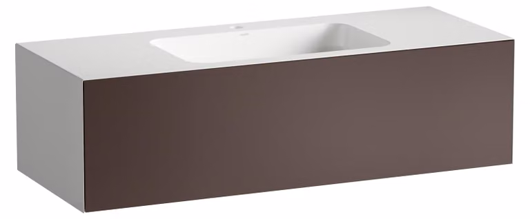 LAUFEN FOLIO Plan de toilette, rectangulaire, 1 tiroir, 1 trou pour robinetterie, sans trop-plein, 1254x500x350mm, H580FO55231111, H580FO55231111