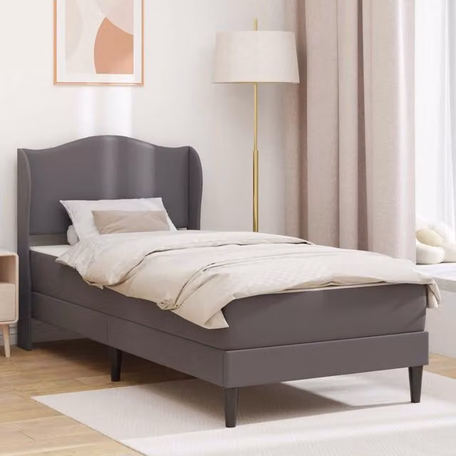 Struttura letto con materasso Grigio 90 x 190 cm Similpelle 3415268