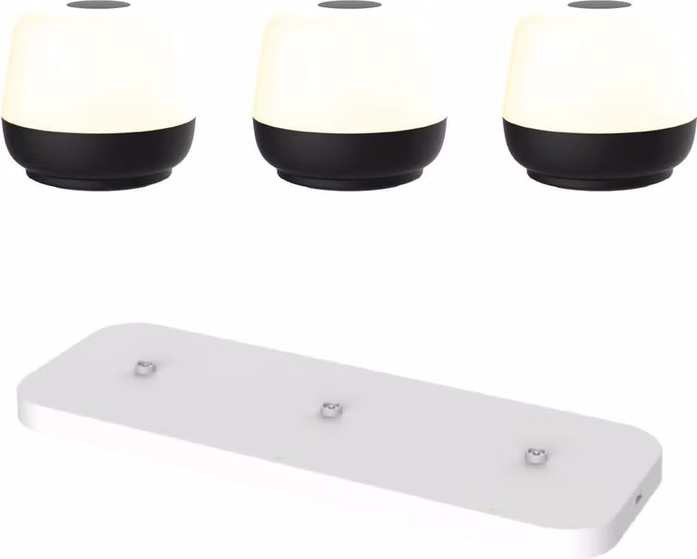 Luxus Europe - Lampada da tavolo Naxos, nera - Lampade da tavolo da esterno senza fili - Set da 3 - Ricaricabili