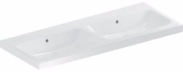 Geberit iCon Light lavabo double, 120 cm x 48 cm, sans trou pour robinetterie, avec trop-plein,501838, 501.838.00.4, 501.838.00.4