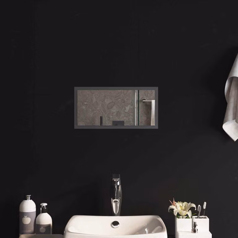 Specchio da bagno moderno vidaXL con illuminazione LED in vetro temperato, L 40 cm x H 20 cm