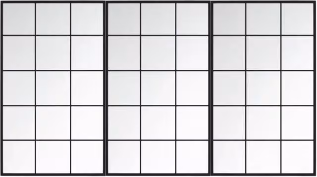 Specchi a Parete 3 pz Neri 100x60 cm in Metallo