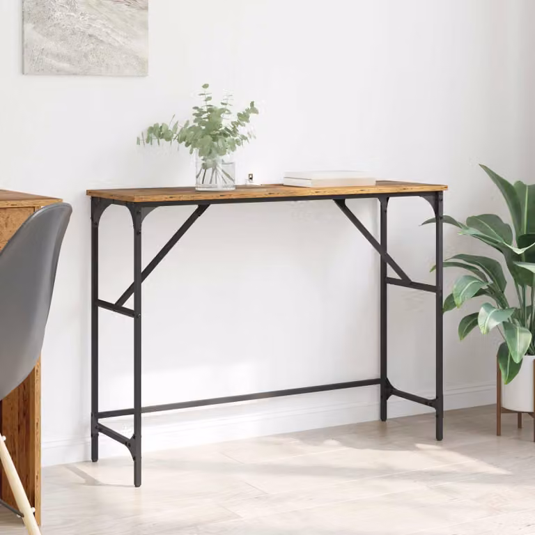 vidaXL Tavolo consolle in stile industriale color marrone L/P/H: 100 x 32 x 75 cm