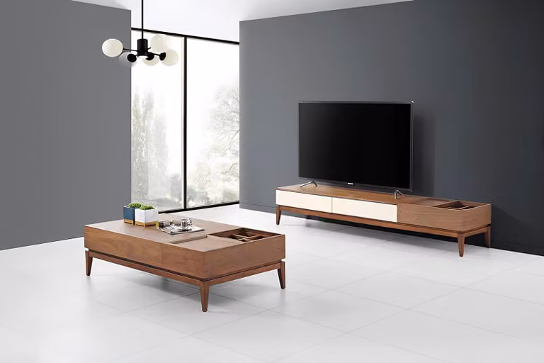 Designer Kommode Anrichte Side Low Board Schrank Wohn Zimmer Regal Holz Luxus