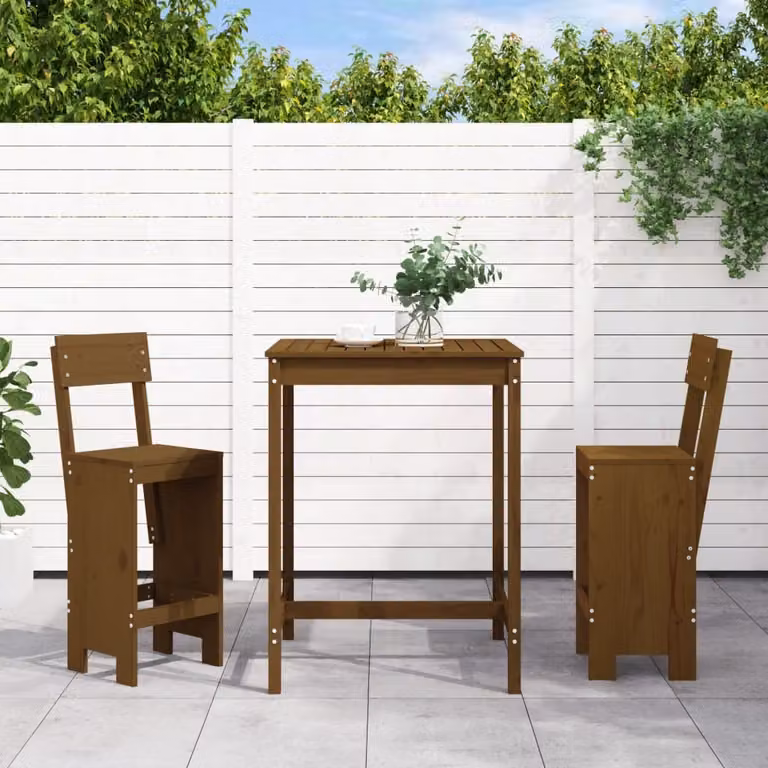 Maison Exclusive - Set Bar da Giardino 3 pz ambra in Legno Massello di Pino
