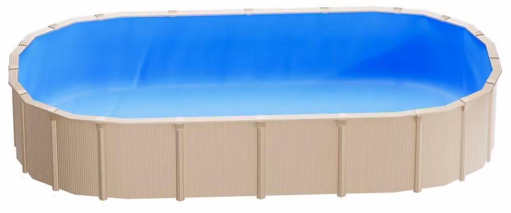 Pellicola per piscina ovale, dimensioni 375 x 732 cm, spessore 0,4 mm, PVC, colore blu. Pellicola di ricambio per piscine fuori terra