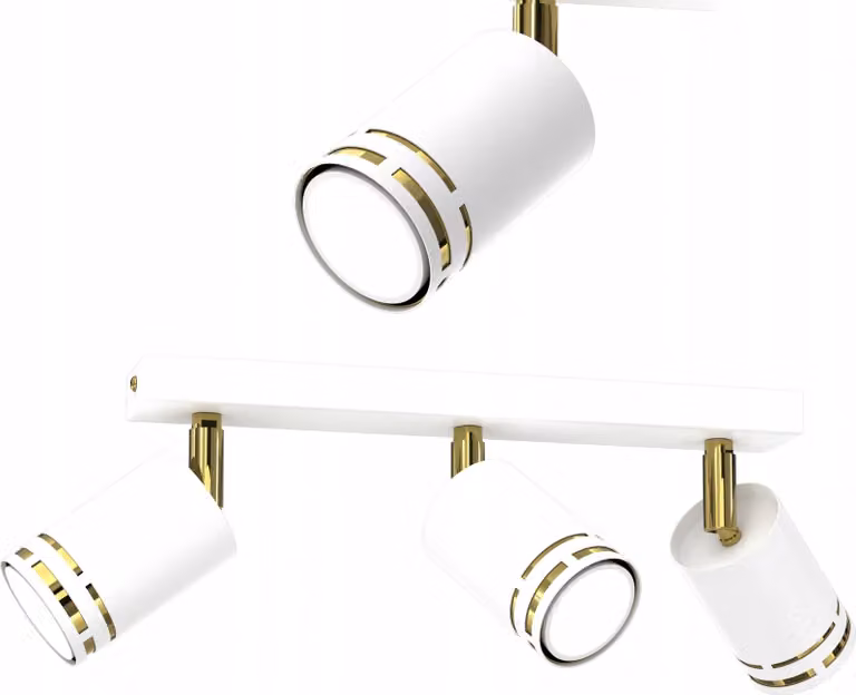Lampada Da Soffitto In Oro Bianco Con Faretto Mobile A Led Gx53 Polish Spot Lamp