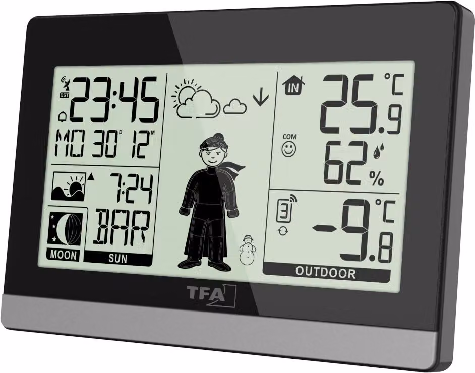 TFA - Stazione meteo radio WEATHER BOY - 35.1159.01 - nero