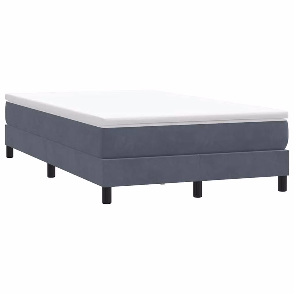 vidaXL Giroletto a molle in velluto grigio scuro L: 123 cm, P: 213 cm