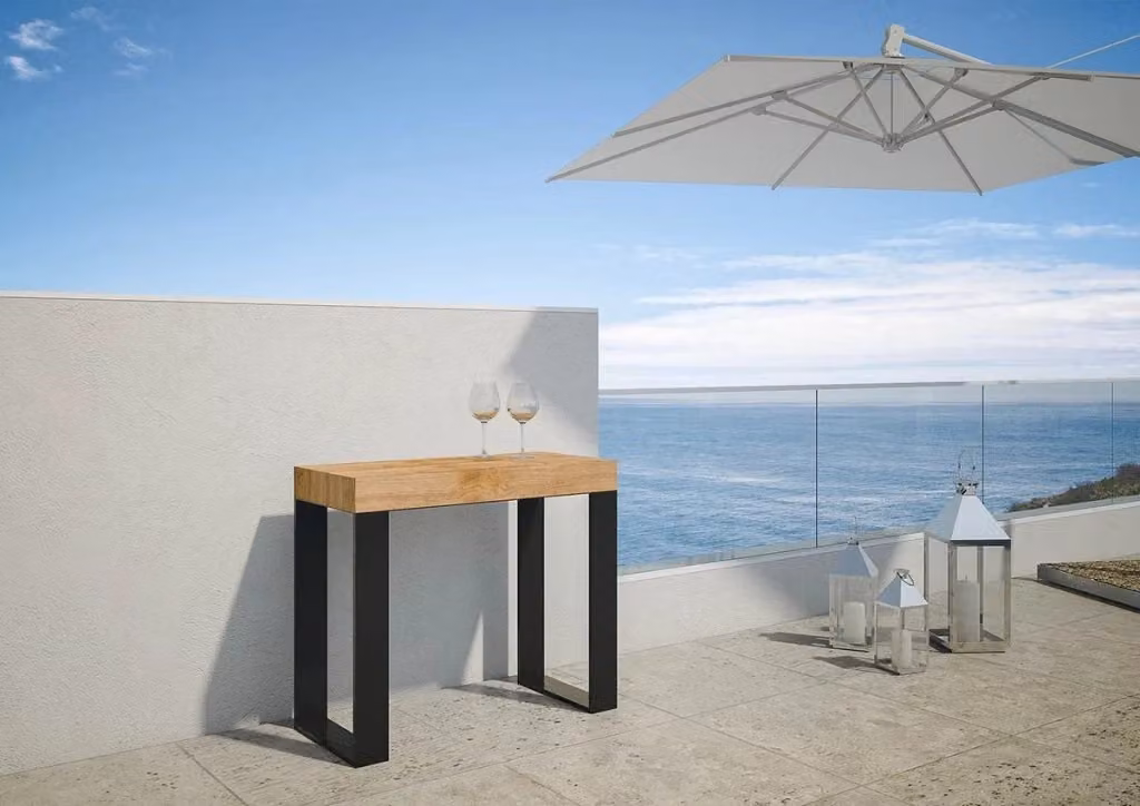 Consolle Allungabile GIORDANOSHOP in Nobilitato Marrone L/P/H: 90-190 x 40 x 77 cm – 2