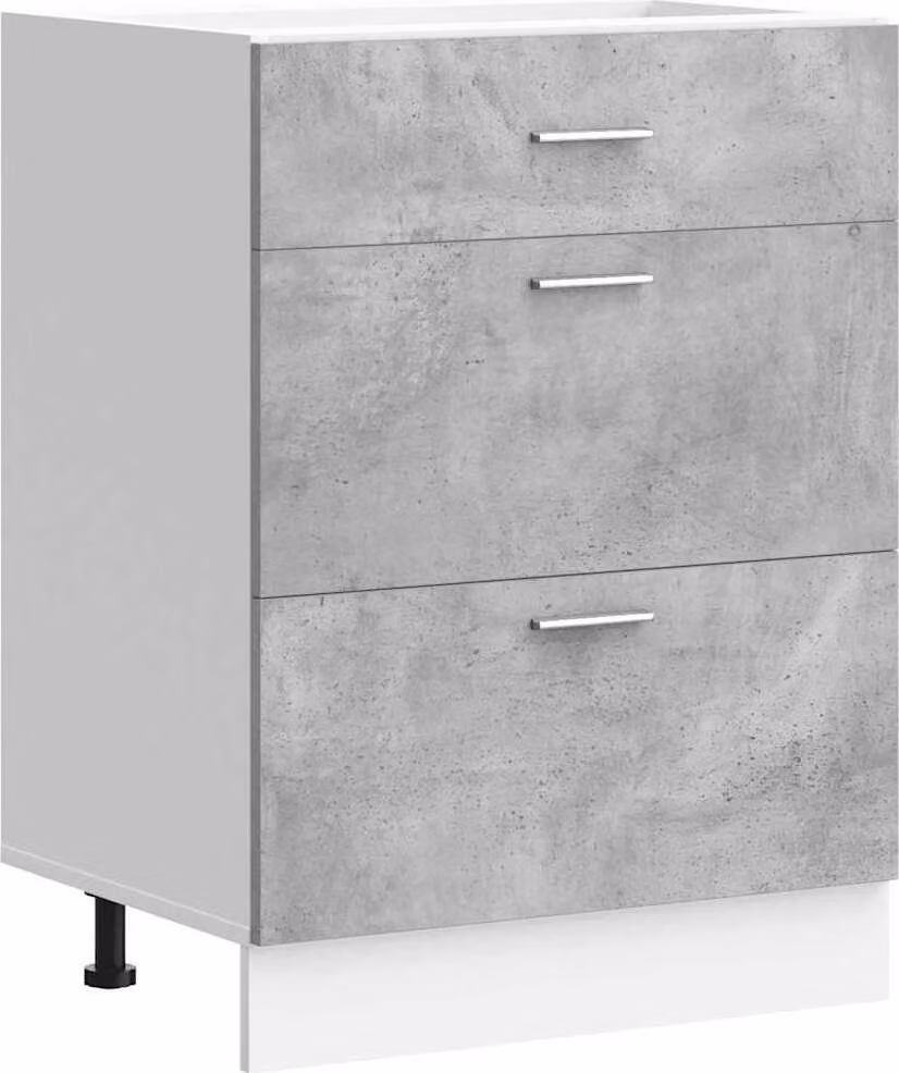 Base da Cucina “Lyon” Grigio Cemento in Legno Multistrato
