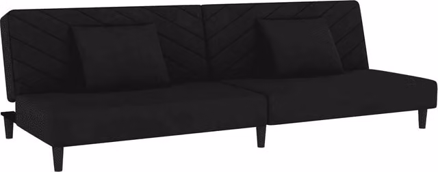 Divano letto | Sof¨¤ letto | Letto singolo a 2 Posti con 2 Cuscini Nero in Velluto