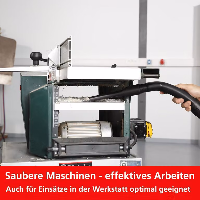 Aspirapolvere per utensili elettrici con una potenza di 1400 watt, una capacità di 27 litri e sistema di pulizia del filtro manuale