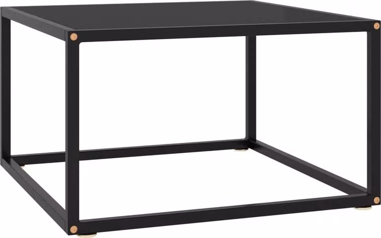 Maison Exclusive - Tavolino nero con piano in vetro nero 60x60x35 cm