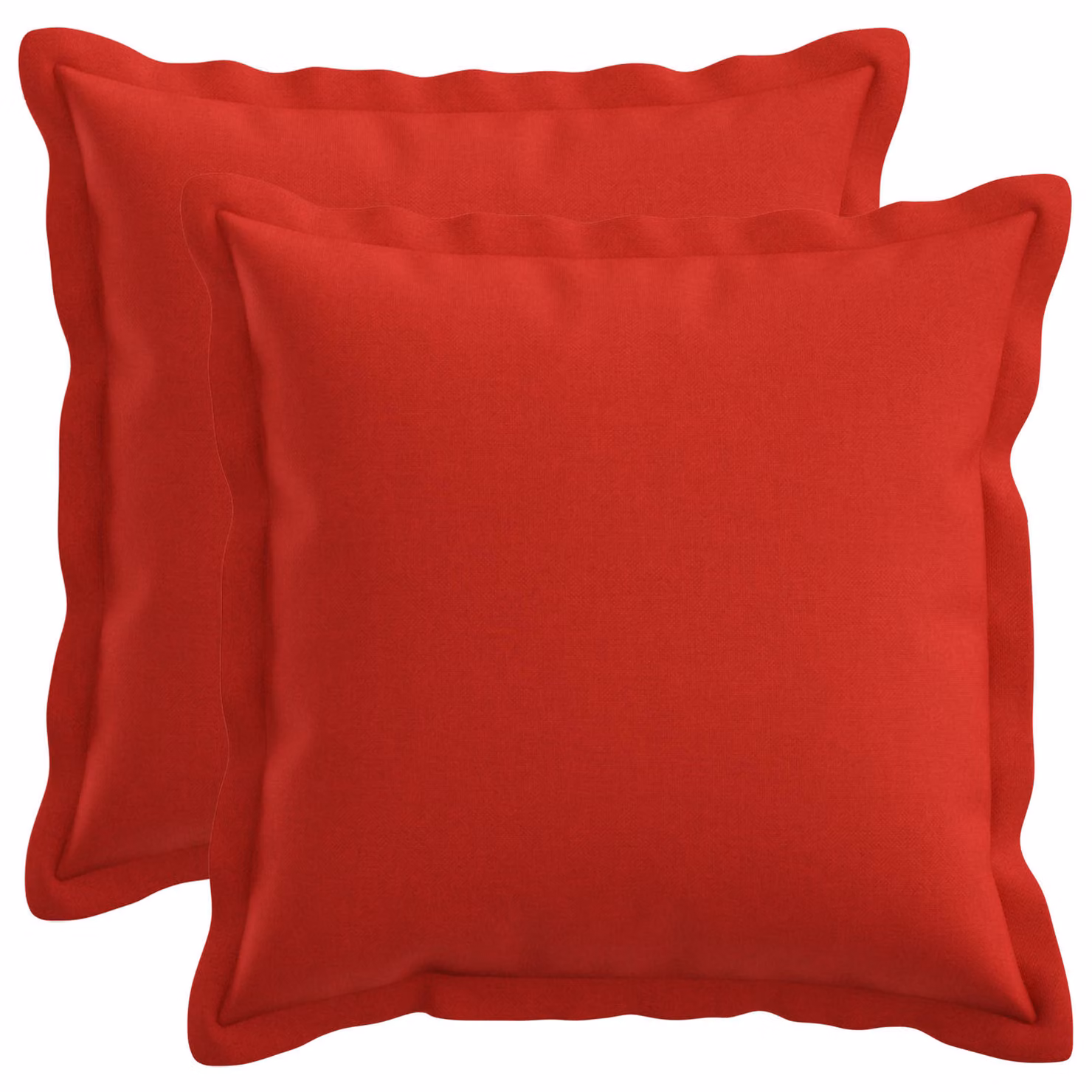 Set di 2 cuscini quadrati vidaXL HOUTEN rossi in lino con fodera lavabile L/P/H: 40 x 40 x 40 cm