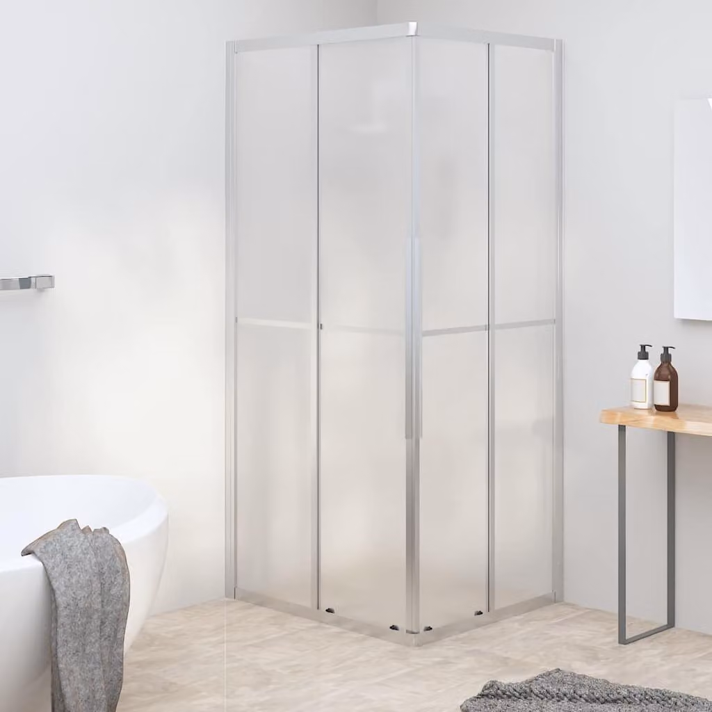 Cabina Doccia Angolare vidaXL in Vetro ESG Smerigliato con Apertura Scorrevole, L/P/H: 90 x 70 x 180 cm