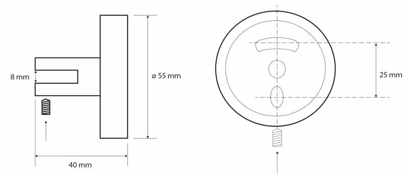 Sapho X-ROUND Ripiano angolare in vetro, a quarto di cerchio 200x200 mm, cromato/vetro smerigliato