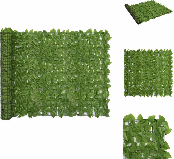 vidaXL Schermo privacy per balcone con foglie verdi 300x150 cm - Ombrelloni e tende da sole