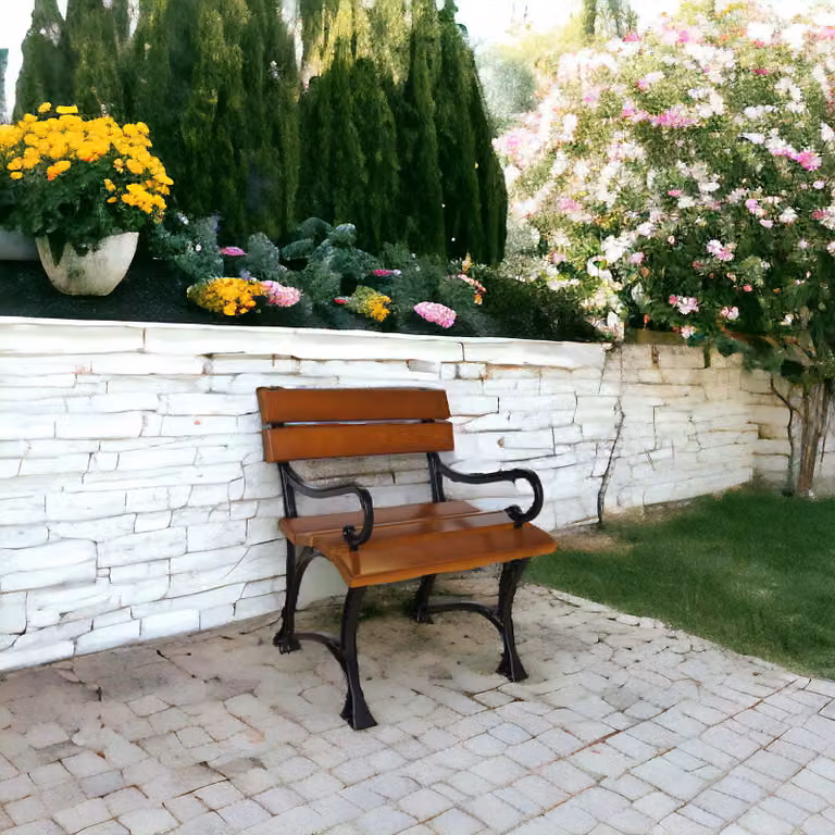 Sedia da giardino di alta qualità II in legno di pino, colore rovere scuro, 60 cm