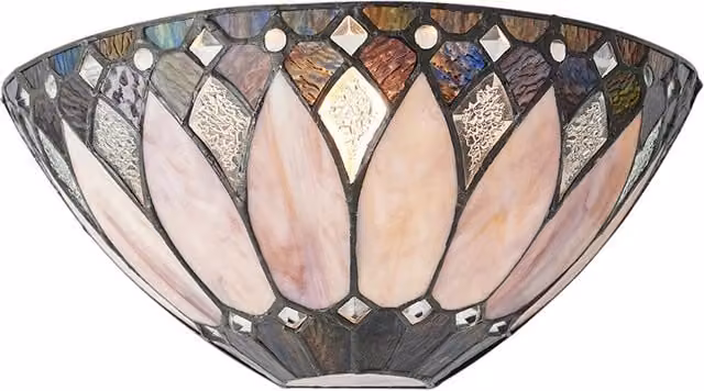 Applique Art Déco vetro semicerchio Tiffany BROOKLYN E14 40W