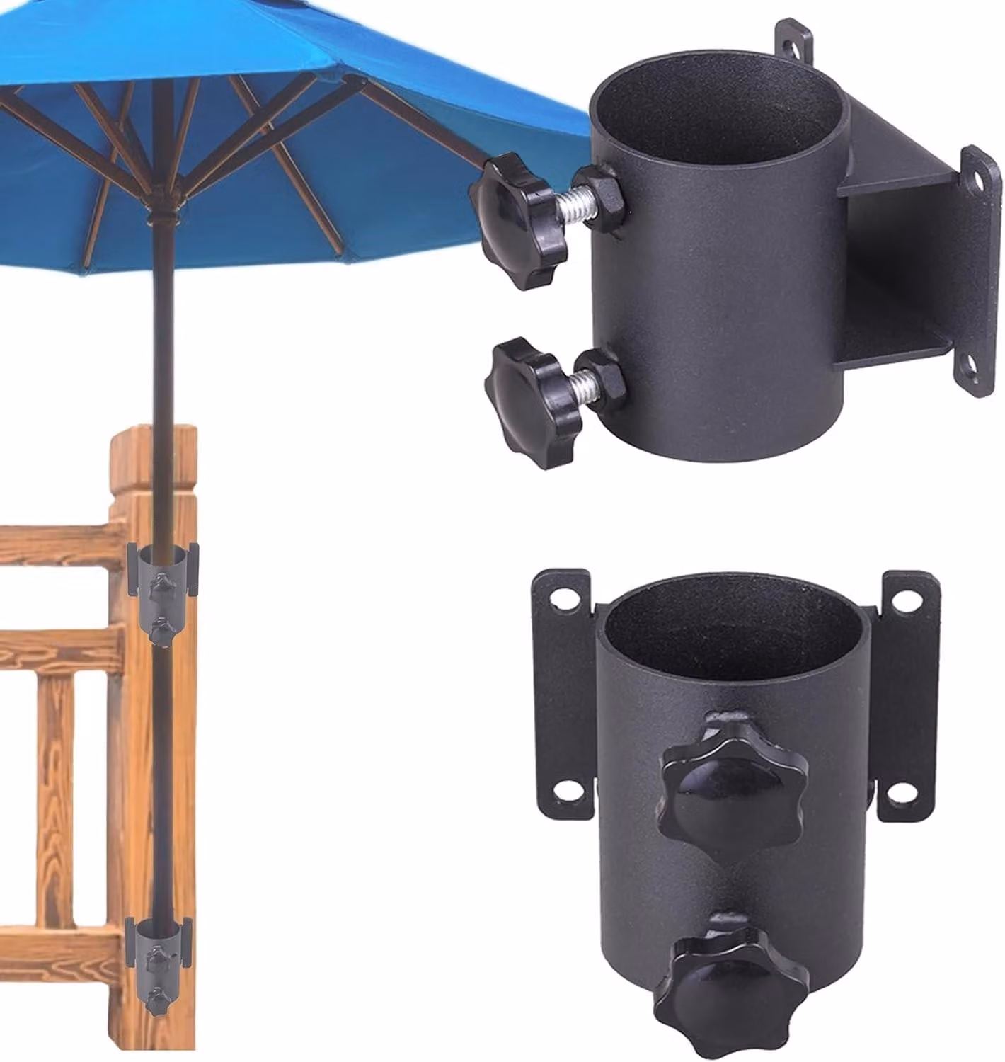 Elzusha - Portaombrelli regolabile per balcone e giardino