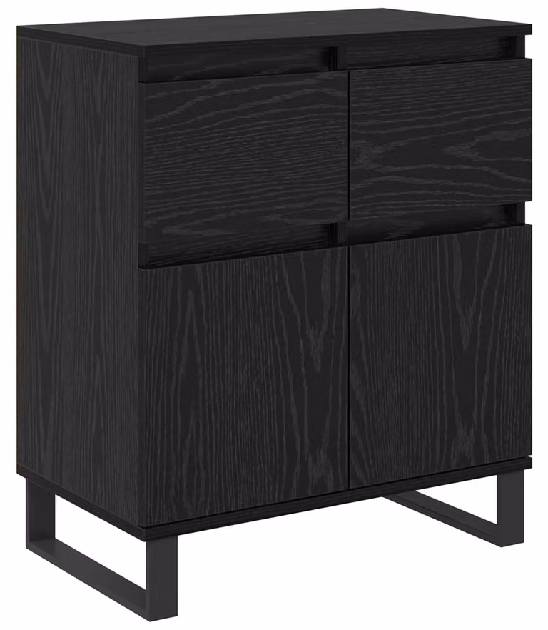 Credenza con cassetto Rovere Nero 60 x 35 x 70 cm