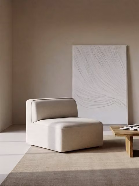 Poltrona Fremont rivestita beige Kenay Home