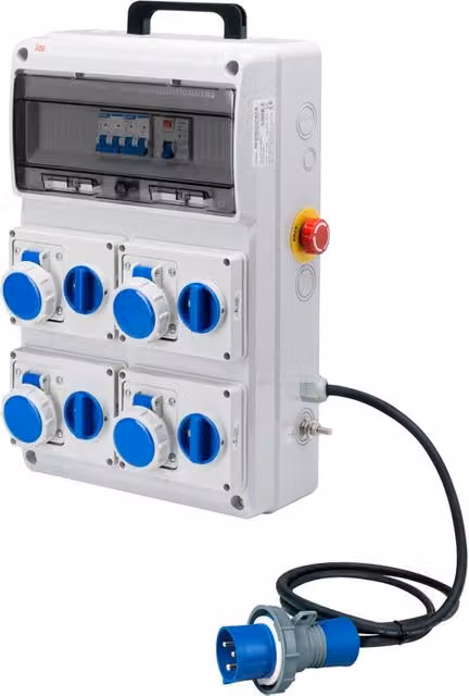 Quadro elettrico preassemblato non cablato ROSI ACS bianco con 4 prese interbloccate IP67 L: 55 cm, H: 37 cm, P: 18.6 cm