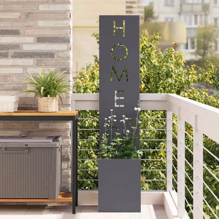vidaXL Schermo per privacy in giardino opaco in acciaio Antracite L/P/H: 32 x 32 x 150 cm