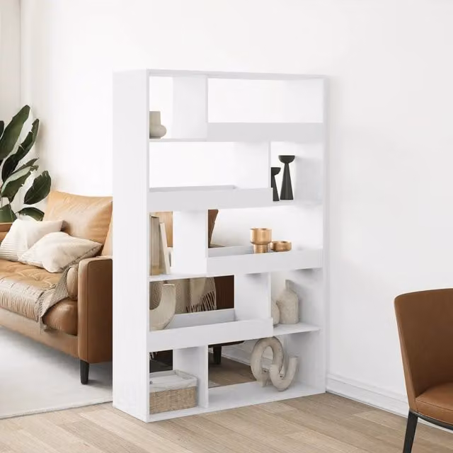 Libreria-Scaffale Design Mania Bianca in MDF per Soggiorno L: 100 cm, P: 33 cm, H: 156,5 cm