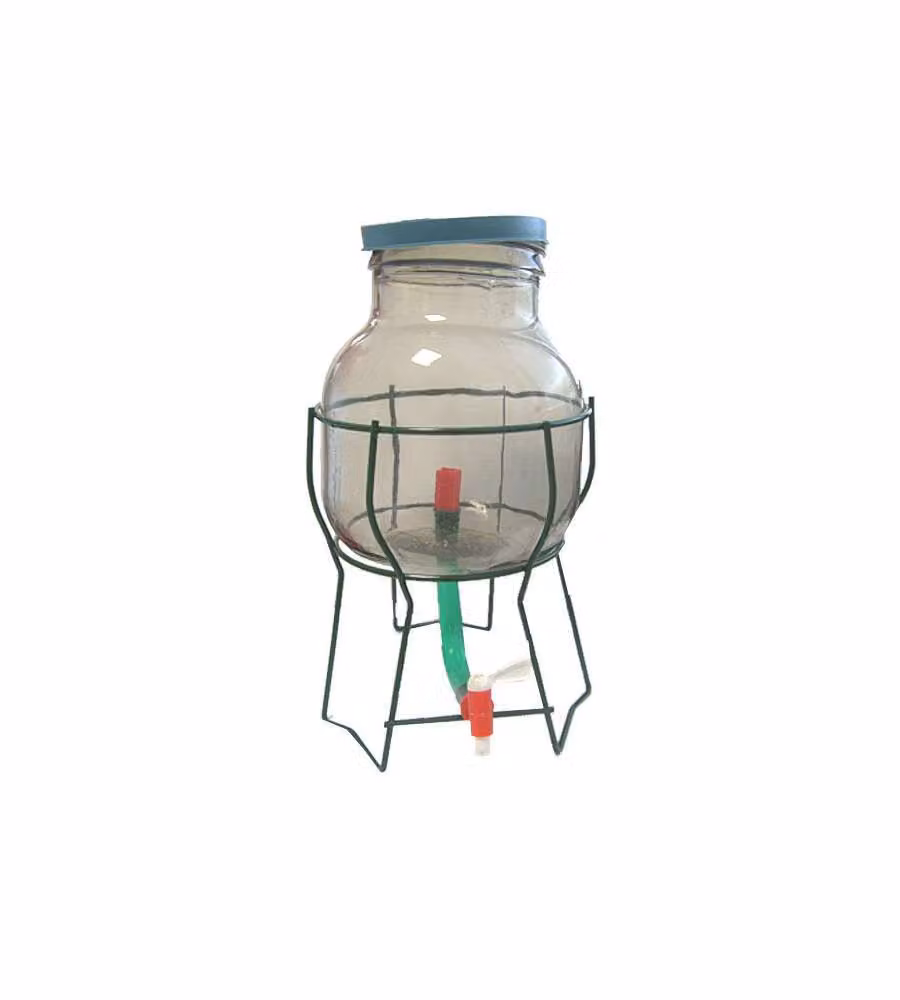 Acetiera in Vetro Trasparente con Rubinetto Chiusura Rapida - 5L