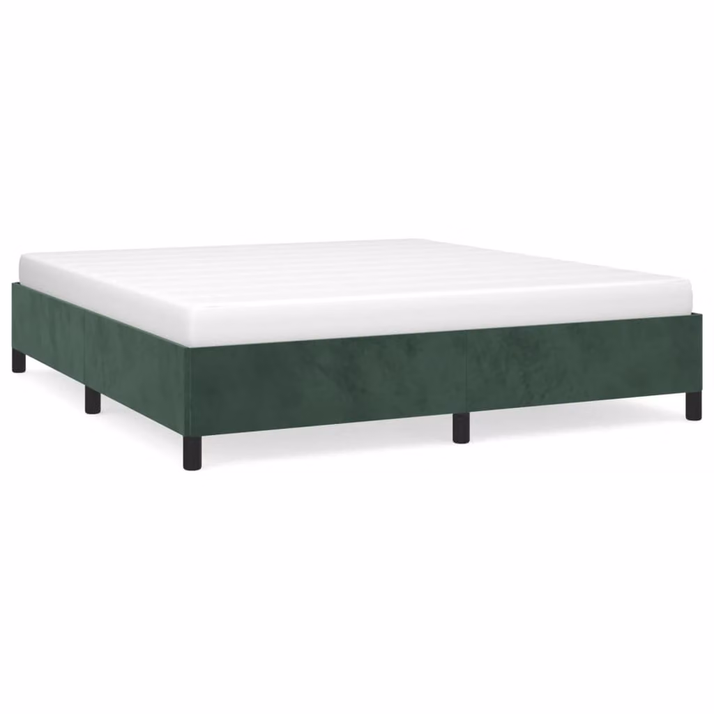 Giroletto senza Materasso Verde Scuro 160x200 cm in Velluto