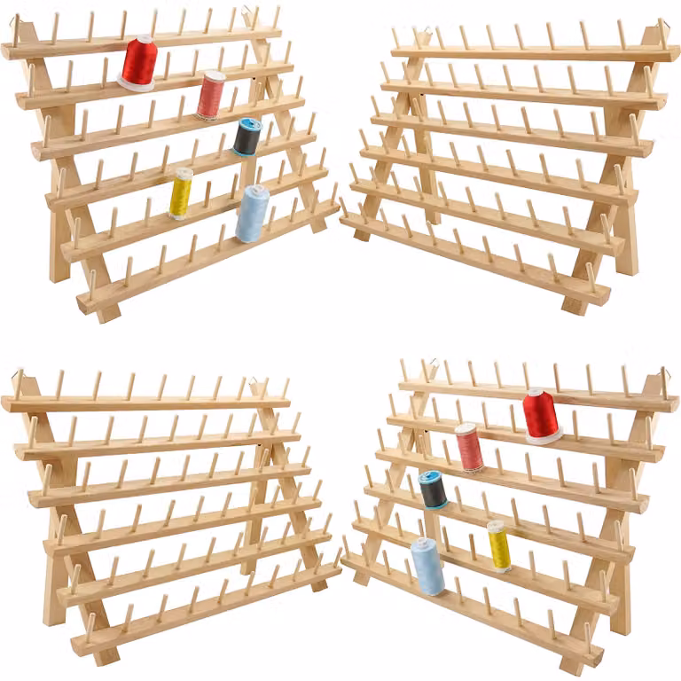 Solidchoice - Porta fili in legno per 60 bobine e sistema di organizzazione
