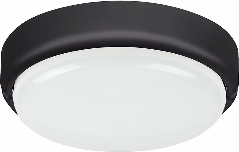 Rabalux 7407 Hort plafoniera per esterni, 15W, 4000K, 1100lm, bianco-nero, rotonda, bianco neutro, ø190mm