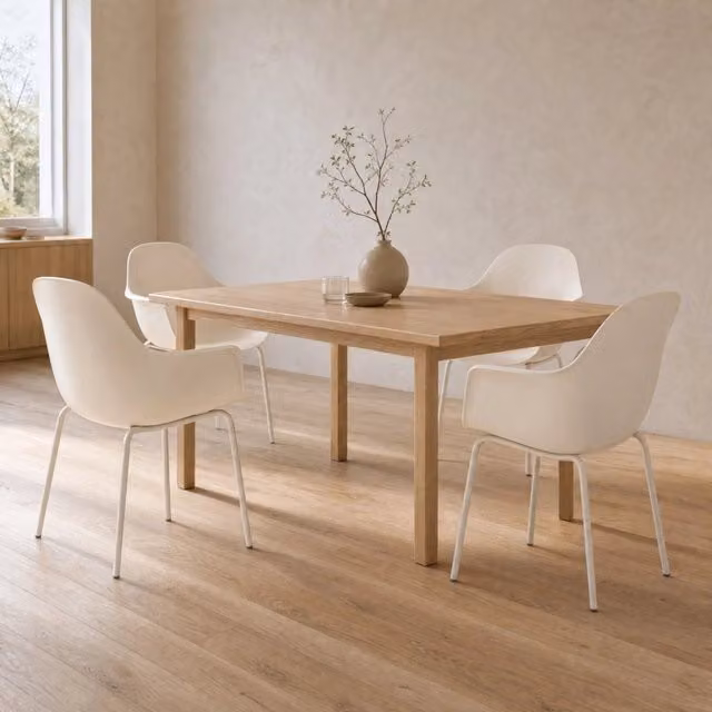 Set di 4 sedie da esterno in acciaio grigio con schienale alto