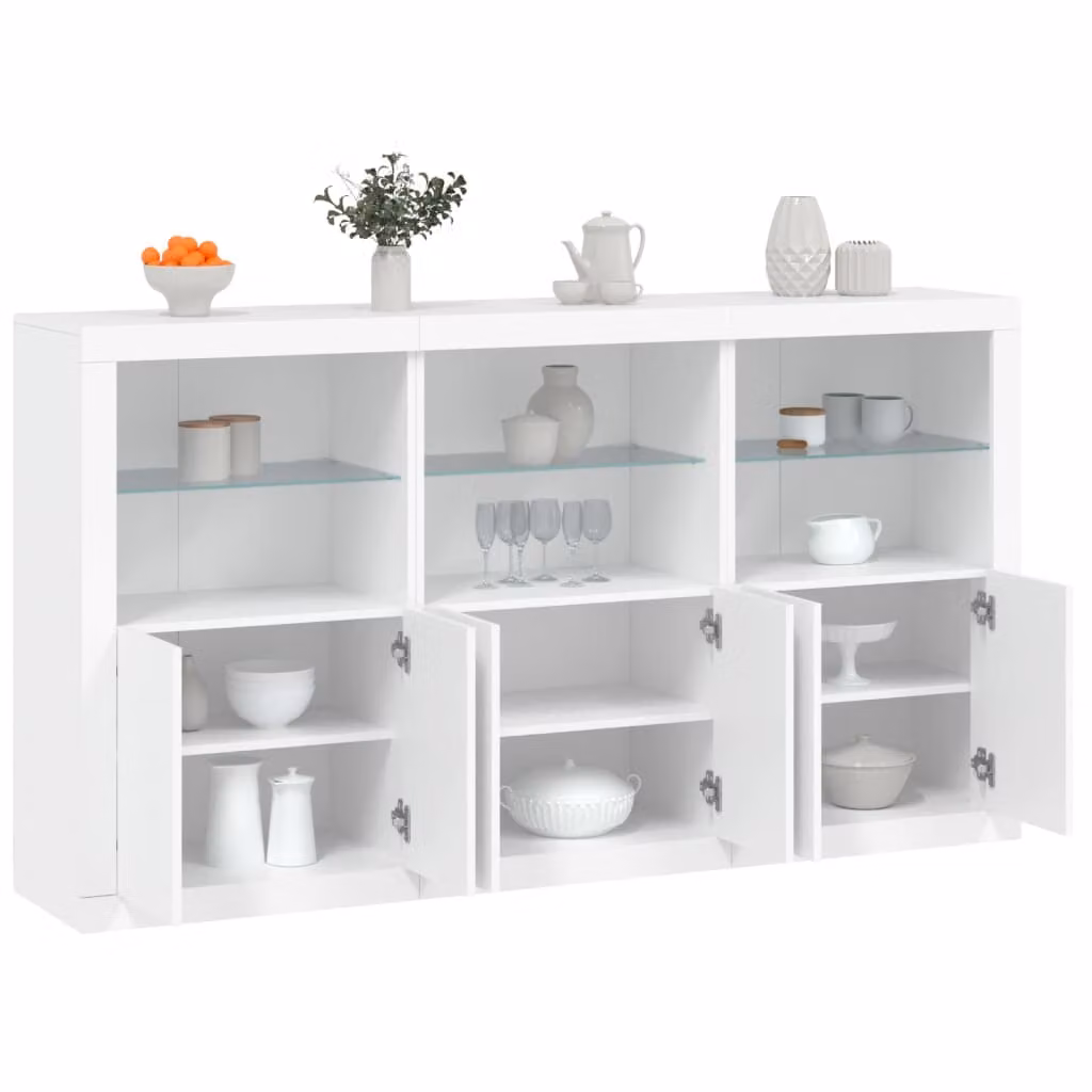 Credenza moderna vidaXL con luci LED bianca L: 181,5 cm, P: 37 cm, H: 100 cm