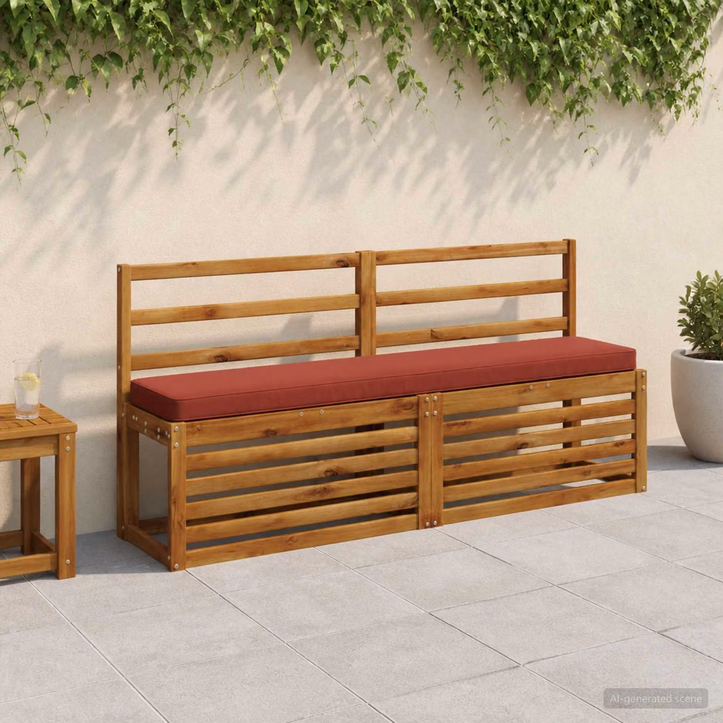 Cuscino per panchina vidaXL VUGHT rosso in poliestere con rivestimento rimovibile e lavabile
