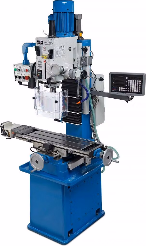 Tornio fresatore e trapano professionale, modello 45 DRO, alimentazione 400V