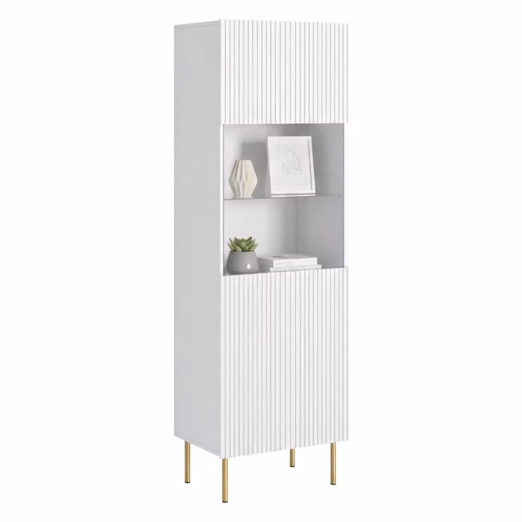 Vetrina DMORA Raccuja bianca con ante in vetro e chiusura soft-close, L: 60 cm, P: 42 cm, H: 183 cm – 2