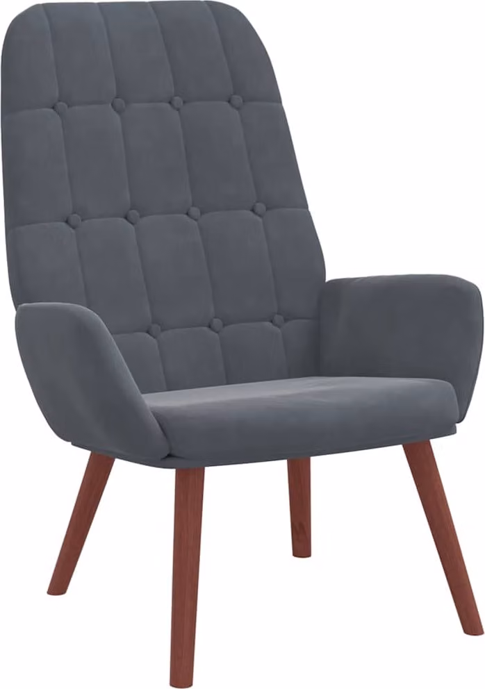 Sedia Relax Grigio Scuro in Velluto
