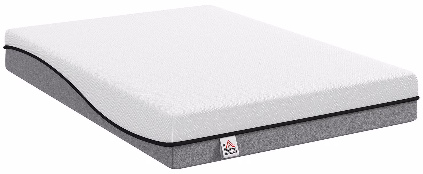 Materasso HOMCOM 140x200 cm, modello H3, rigidità media, altezza 20 cm, in schiuma memory gel
