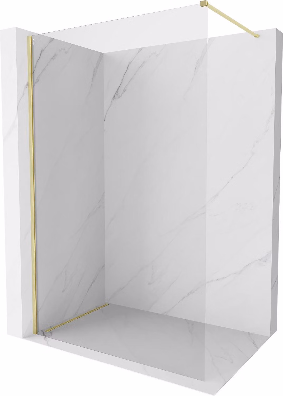 Mexen Kioto-X parete doccia Walk-in 140 x 200 cm, trasparente 10 mm, oro spazzolato - 800-140-101-55-00-X