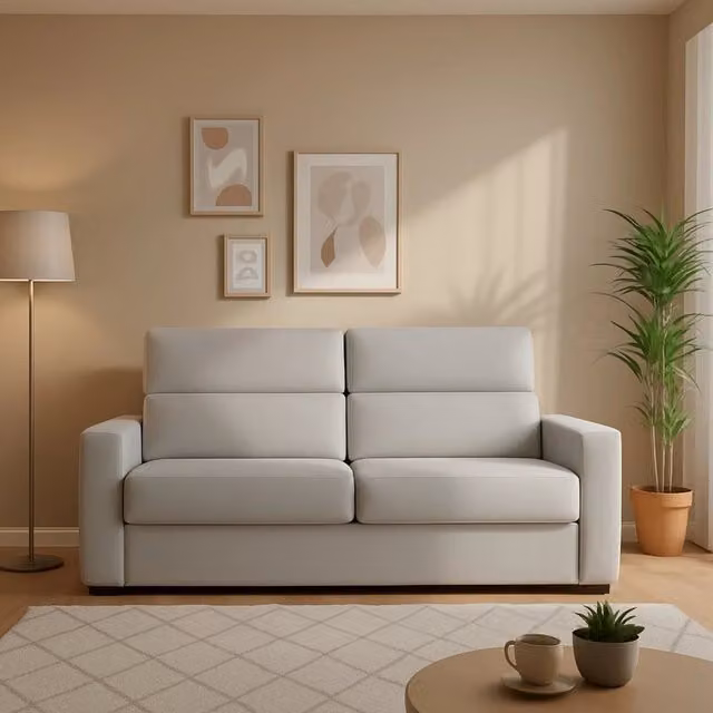 Divano Letto 2 Posti Moderno DMORA Grigio con Coperture Sfoderabili e Struttura in Legno Made in Italy L: 180 cm, P: 95 cm