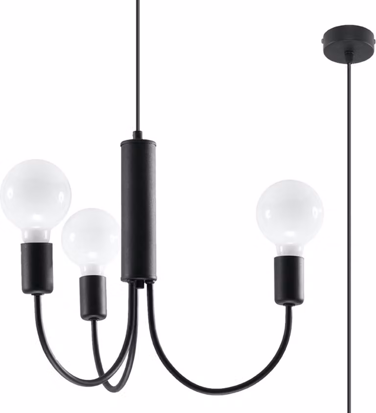 Lampada a sospensione ARTEMIX a 3 luci, nera, E27