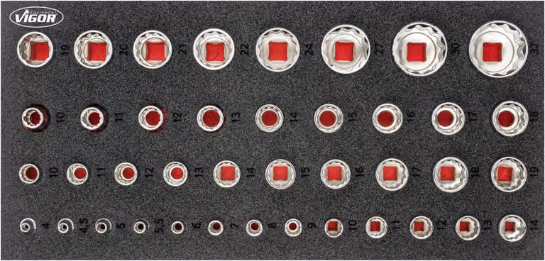 Set di chiavi a bussola VIGOR V7520 42 pezzi 4 - 32 mm Numero di utensili: 42